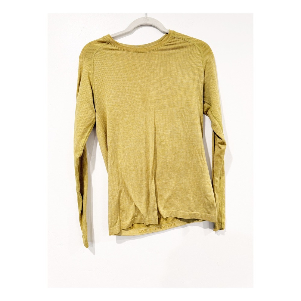 Lululemon Swiftly Tech Long Sleeve Shirt Yellow Heathered Size Small Slim Fit